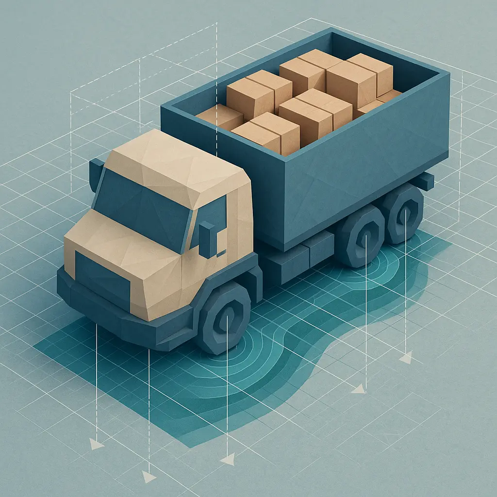 LKW-Achslastschema, das Achlastgrenzen und Gewichtsverteilung zeigt